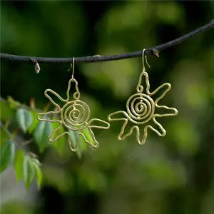 Golden Sun Wire Earrings