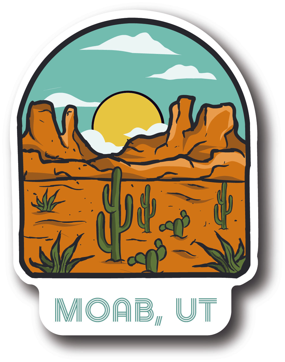 Moab, UT Desert Scene Sticker