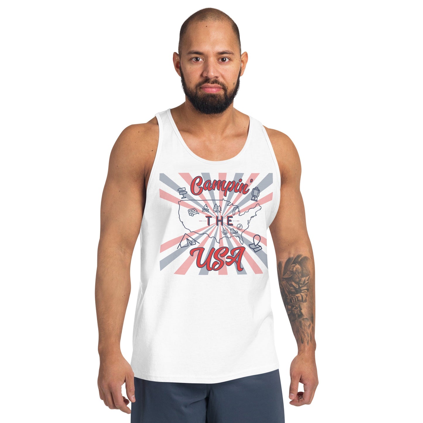 Campin' the USA Unisex Tank Top