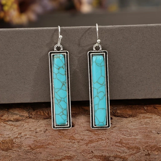 Turquoise Rectangle Earrings