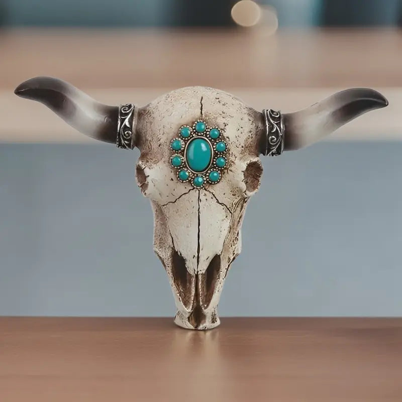 Small Inlaid Turquoise Cow Skull