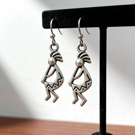 Dancing Petroglyph Metal Earrings