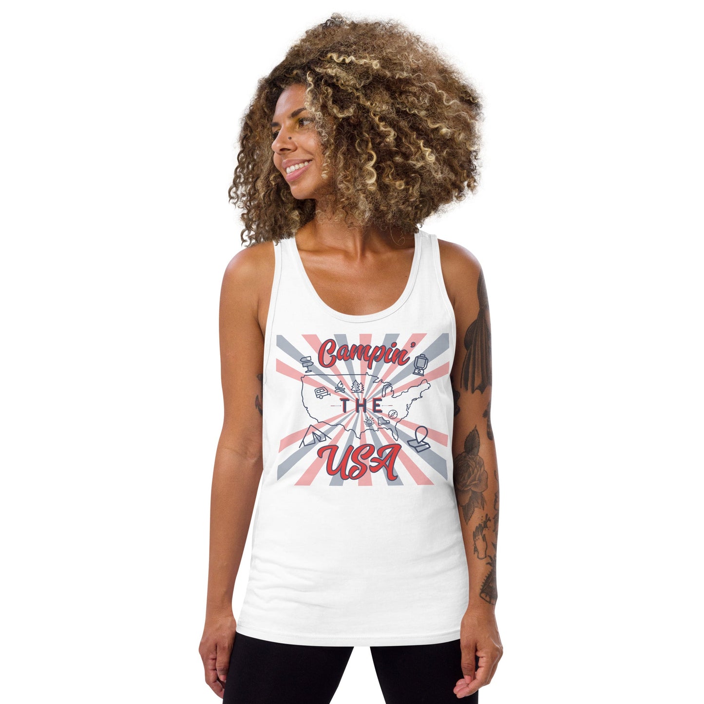 Campin' the USA Unisex Tank Top