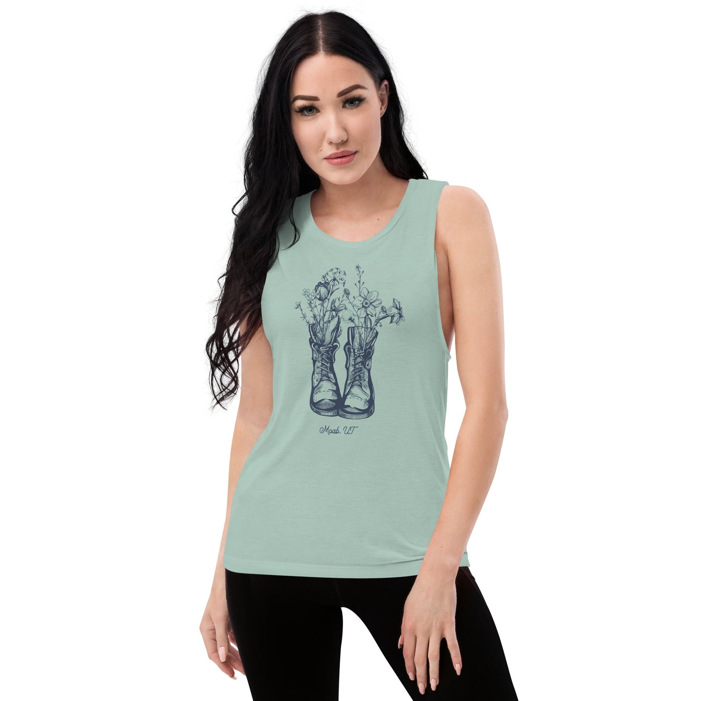 Hiking Boot Flowers Moab, UT Ladies' Yoga Tank
